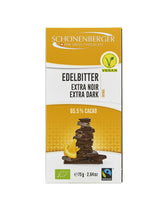 Bio Ciocolata Neagra cu Bucati de Portocale Extra Dark Vegan Schonenberger 75 g